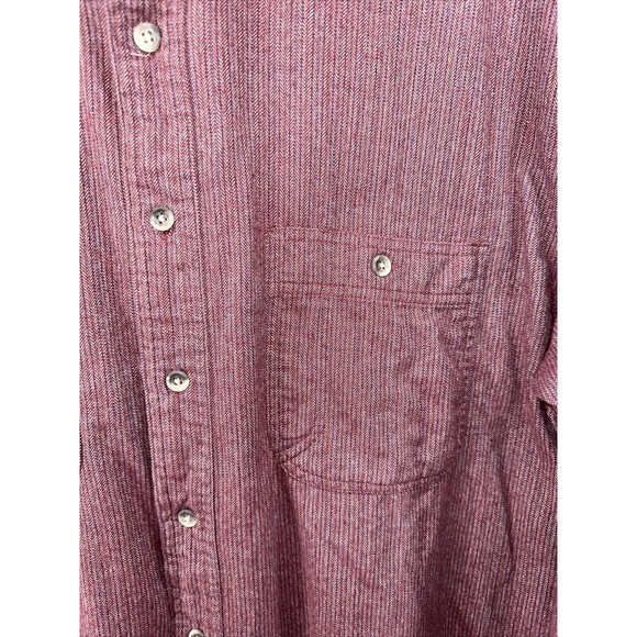 Eddie Bauer Sonoma Heathers Button Down Shirt Men XL Tall Red Flannel 100 Cotton - Picture 2 of 7